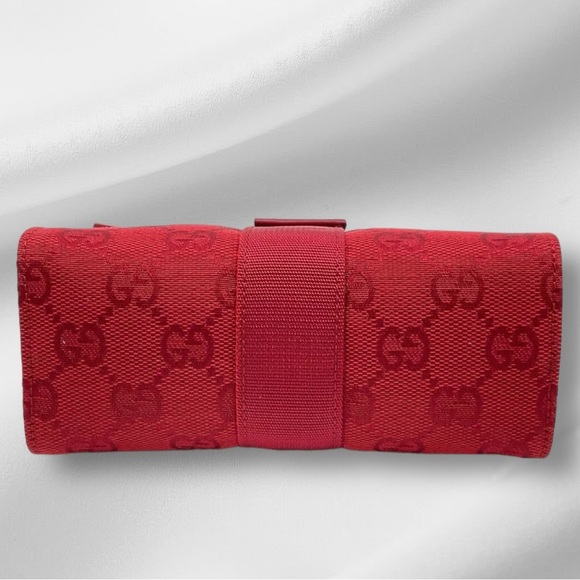 Pre-Loved Gucci Cosmetic Pouch - Red Canvas - Picture 4 of 8